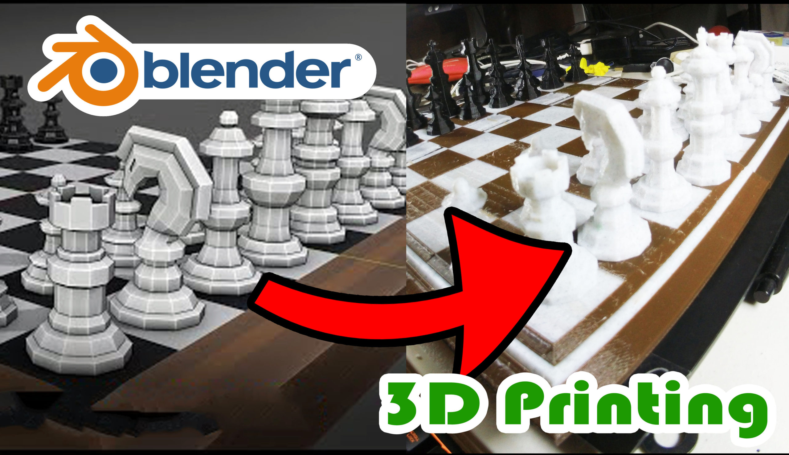 3d Printing A Chess Set Modeled In 10 Minutes 3d Printing Professor